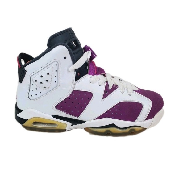 Air Jordan 6 Retro Grape Athletic Shoes Youth 4Y Womens 5.5 Purple White Sneaker - Picture 1 of 16